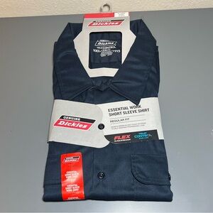 New Dickies Short Sleeve Essential Work Shirt Men's Size 3XL Black Temp Control